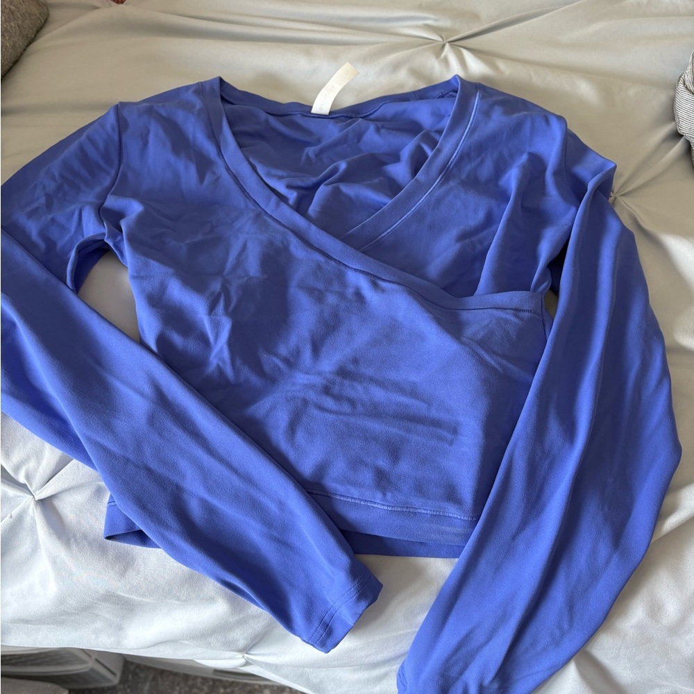 Athleta Periwinkle Blue Long-Sleeve Wrap Top